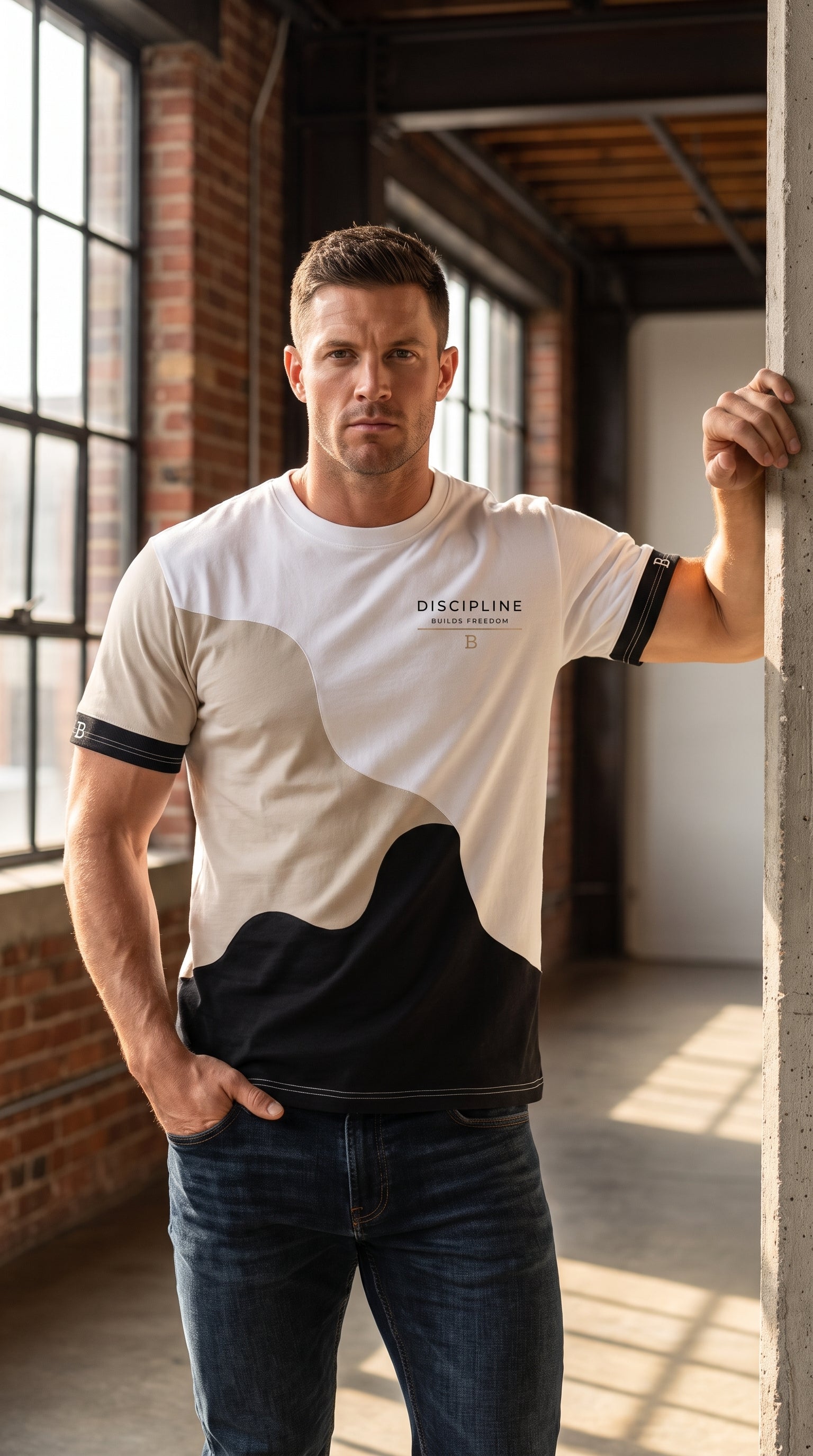 DISCIPLINE Wave Block Unisex Premium T-Shirt