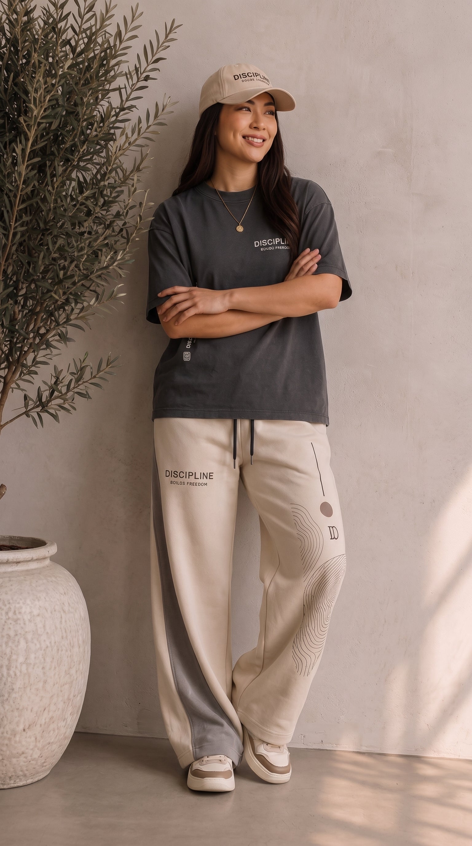 DISCIPLINE Signature Oversized T-Shirt & Wide-Leg Trouser Set