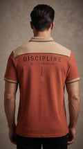 Discipline Unisex Architectural Quarter-Zip Piqué Polo – Terracotta